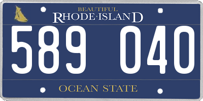 RI license plate 589040