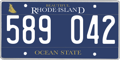 RI license plate 589042
