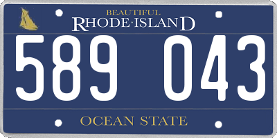 RI license plate 589043