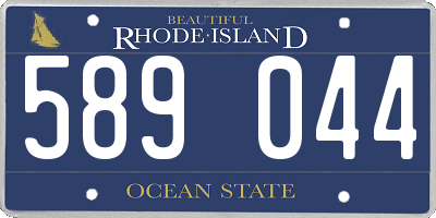 RI license plate 589044