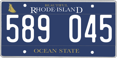 RI license plate 589045