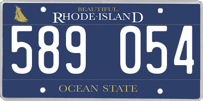 RI license plate 589054