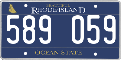 RI license plate 589059