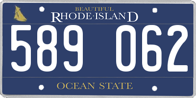 RI license plate 589062