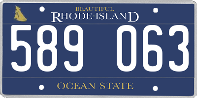 RI license plate 589063