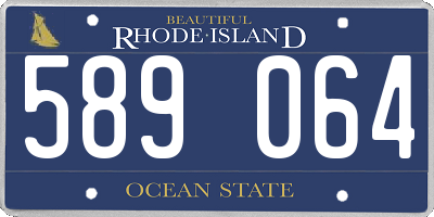 RI license plate 589064