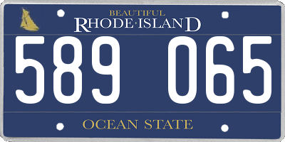 RI license plate 589065