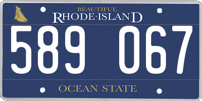 RI license plate 589067