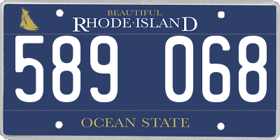 RI license plate 589068