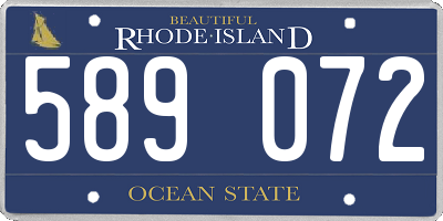 RI license plate 589072