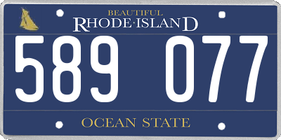 RI license plate 589077