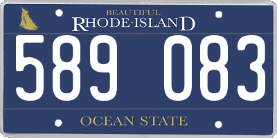 RI license plate 589083