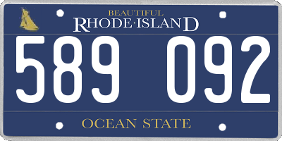 RI license plate 589092