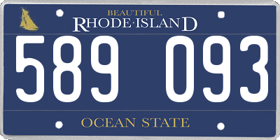 RI license plate 589093