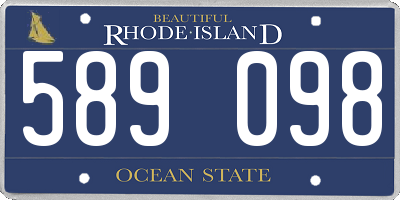 RI license plate 589098
