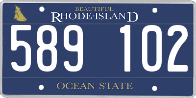 RI license plate 589102