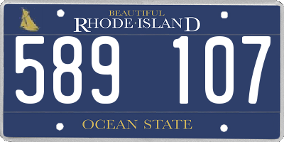 RI license plate 589107