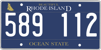 RI license plate 589112