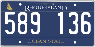 RI license plate 589136