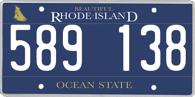 RI license plate 589138
