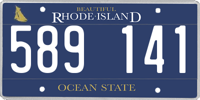 RI license plate 589141