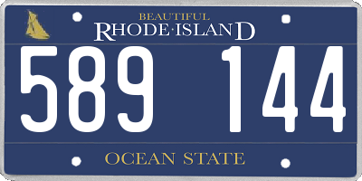 RI license plate 589144