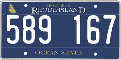 RI license plate 589167