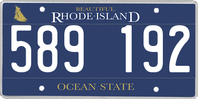 RI license plate 589192