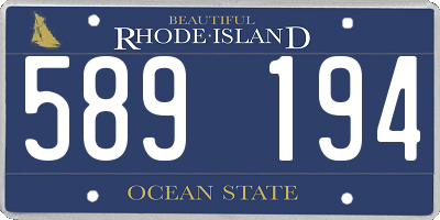 RI license plate 589194