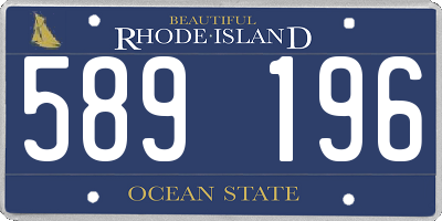 RI license plate 589196