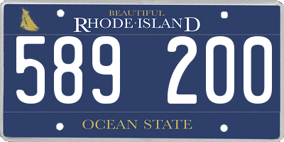RI license plate 589200