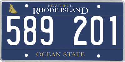 RI license plate 589201