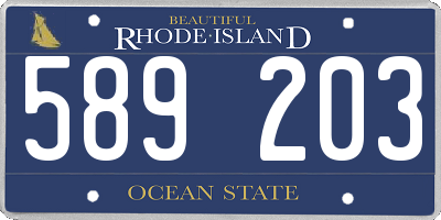 RI license plate 589203