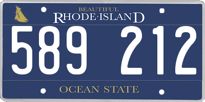 RI license plate 589212