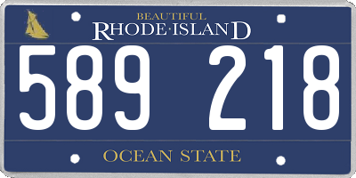 RI license plate 589218