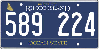 RI license plate 589224