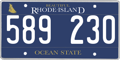 RI license plate 589230