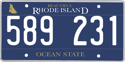 RI license plate 589231