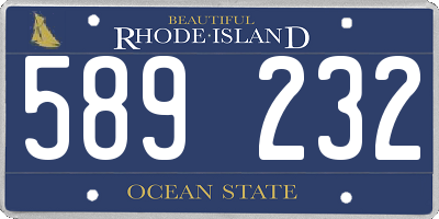 RI license plate 589232