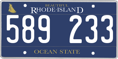 RI license plate 589233