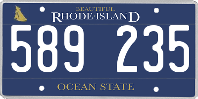 RI license plate 589235