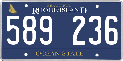 RI license plate 589236