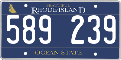 RI license plate 589239
