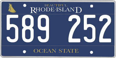 RI license plate 589252