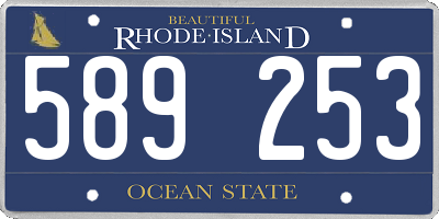 RI license plate 589253