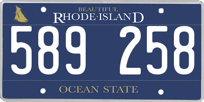 RI license plate 589258