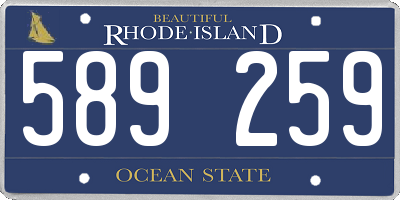 RI license plate 589259