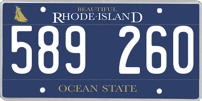 RI license plate 589260