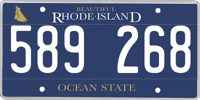 RI license plate 589268