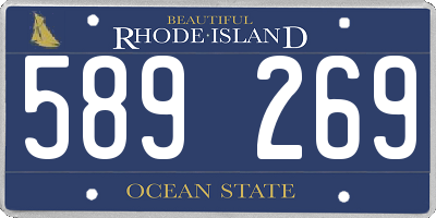 RI license plate 589269